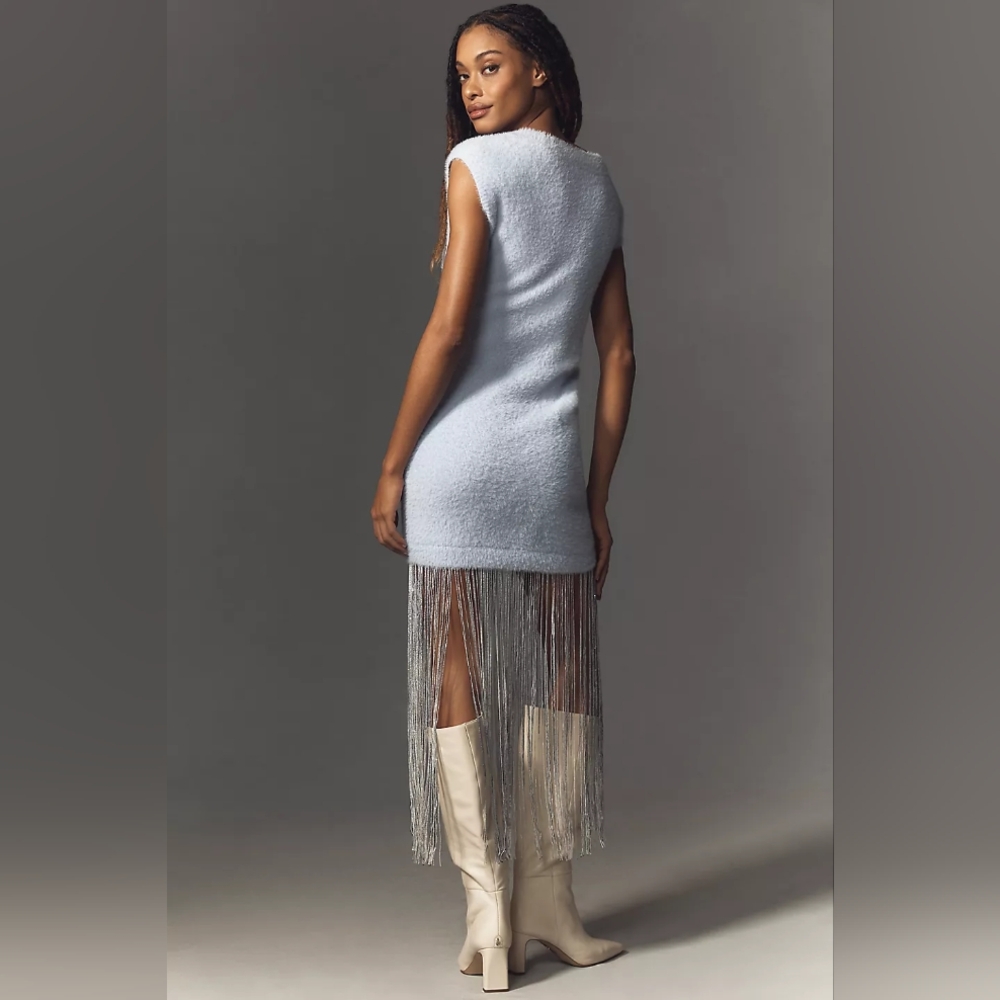Anthropologie Fringe Trim Sweater Dress - Picture 2 of 4